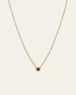 Kids Mini Bezel Birthstone Necklace