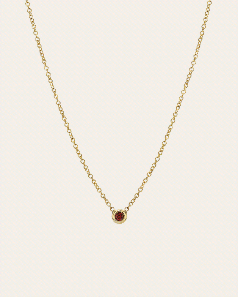 Kids Mini Bezel Birthstone Necklace
