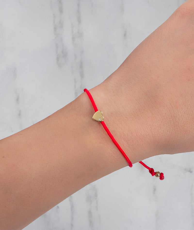 Heart with Diamond Fortune Bracelets - Mommy + Me