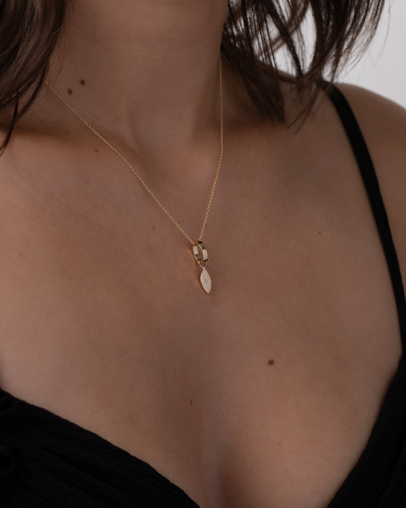 14K Gold Heirloom Charm with Diamond Evil Eye