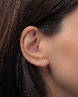 14k Yellow Gold Small Stars Stud Earrings - Pair