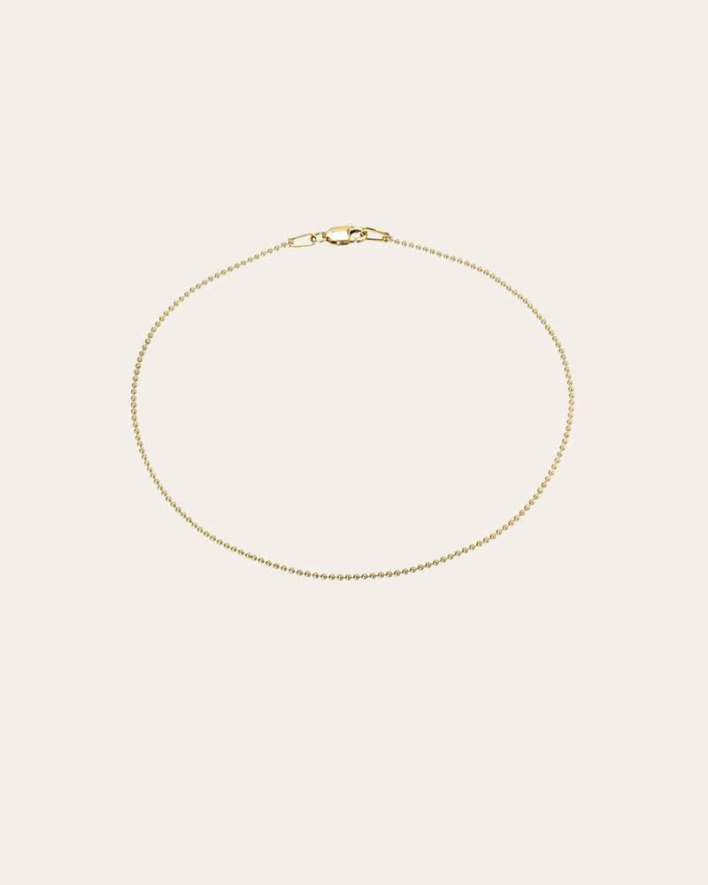 14k Gold Ball Chain Anklet