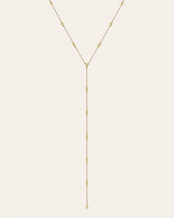 Bezel Diamond Station Lariat Necklace