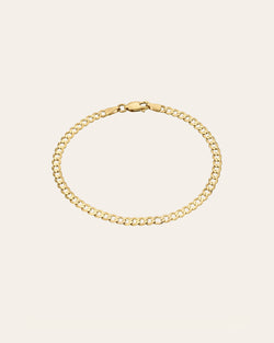 14k Gold Cuban Link Anklet