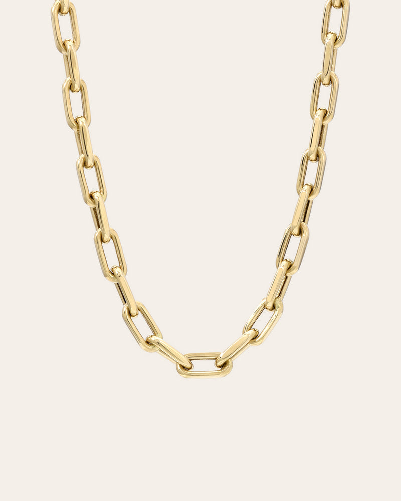 14k Gold Extra Large Open Link Chain Necklace