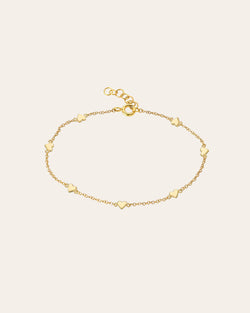 14k Gold Heart Charm Anklet