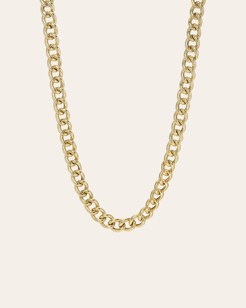 14k Gold Large Curb Link Chain Necklace