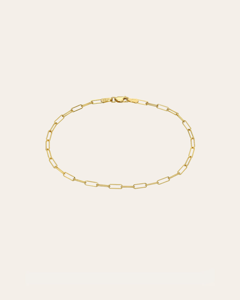 14k Gold Open Link Chain Anklet
