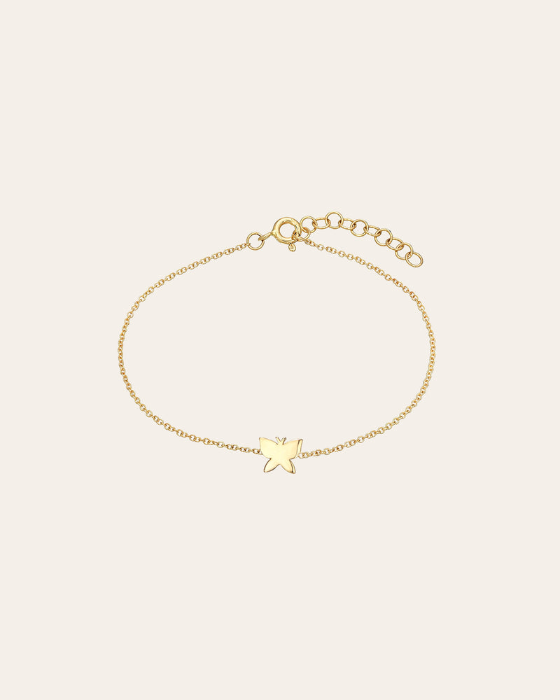 14k Gold Tiny Butterfly Bracelet