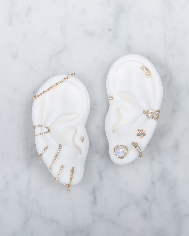 Diamond Curved Bar Stud Earrings