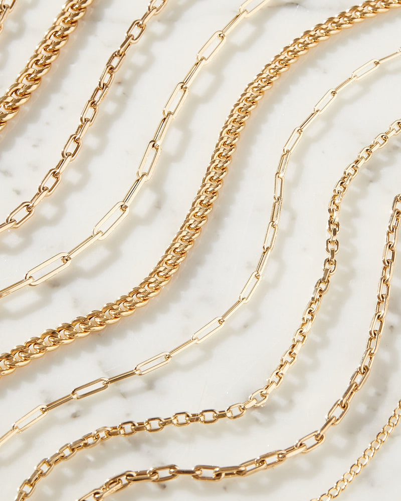 14k Gold Large Paper Clip Chain Necklace