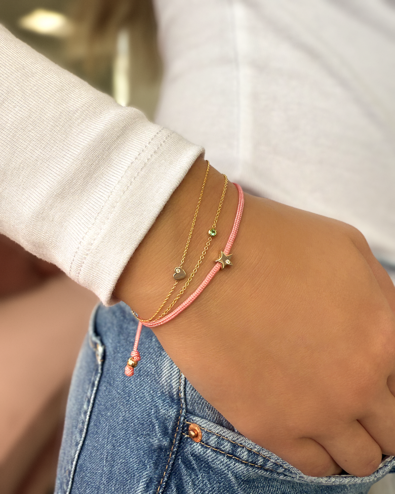 Kids Heart with Diamond Fortune Bracelet