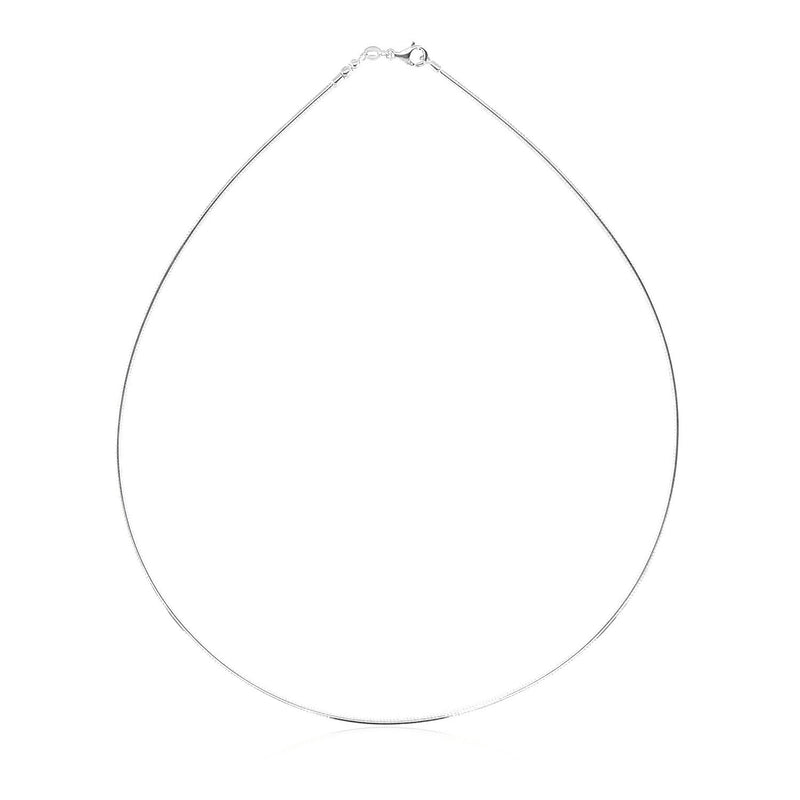 14k White Gold Necklace in a Round Omega Chain Style