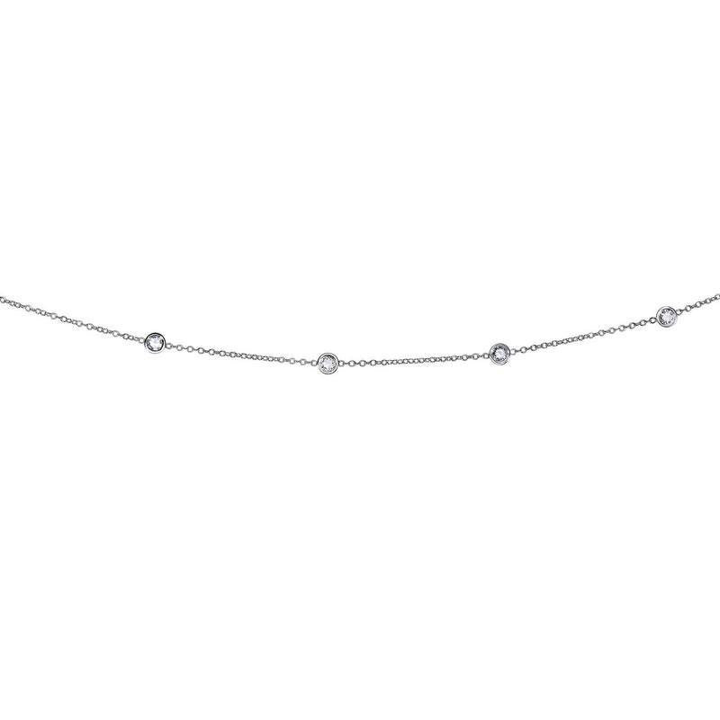 14K White Gold Diamonds by the Yard Necklace