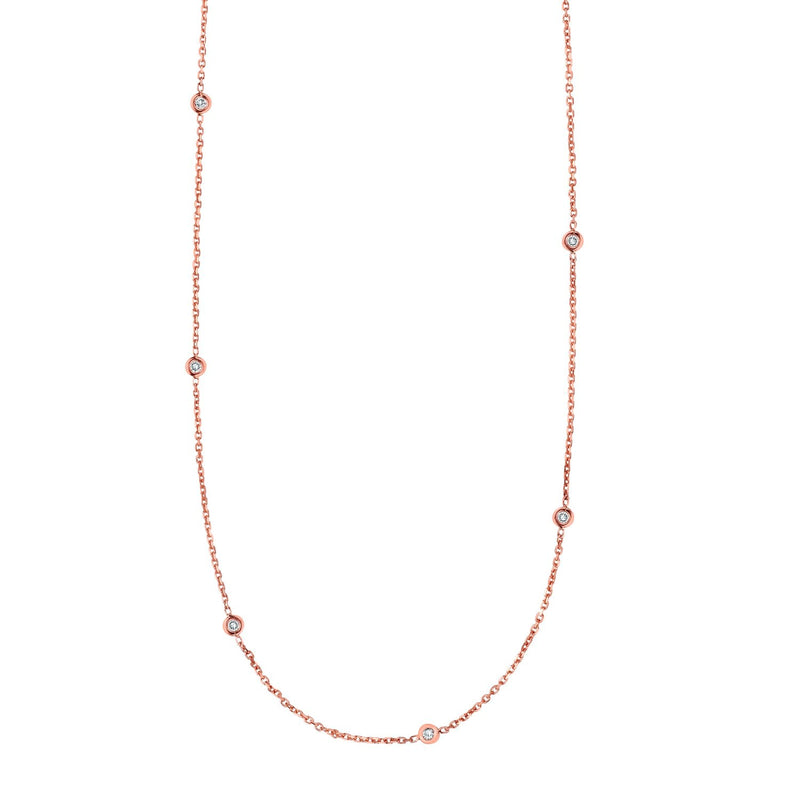 14K Rose Gold Diamonds by the Yard Necklace
