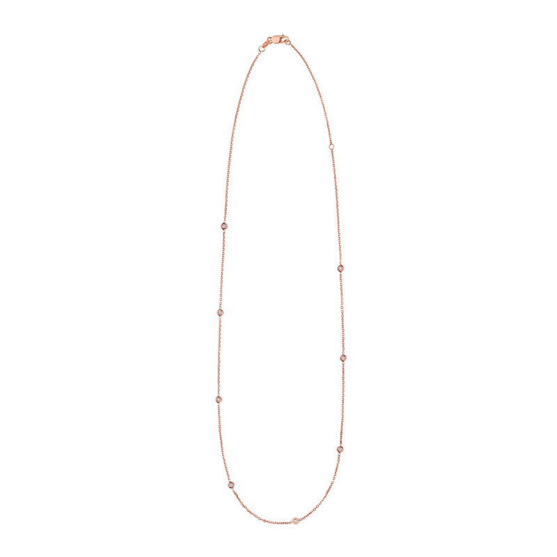 14K Rose Gold Diamonds by the Yard Necklace