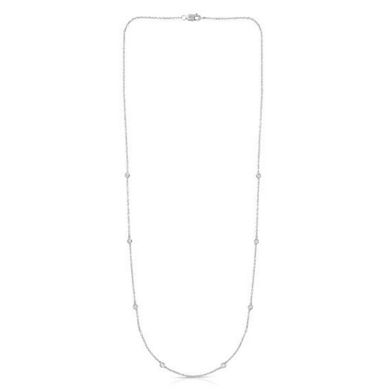14K White Gold Diamonds by the Yard Necklace