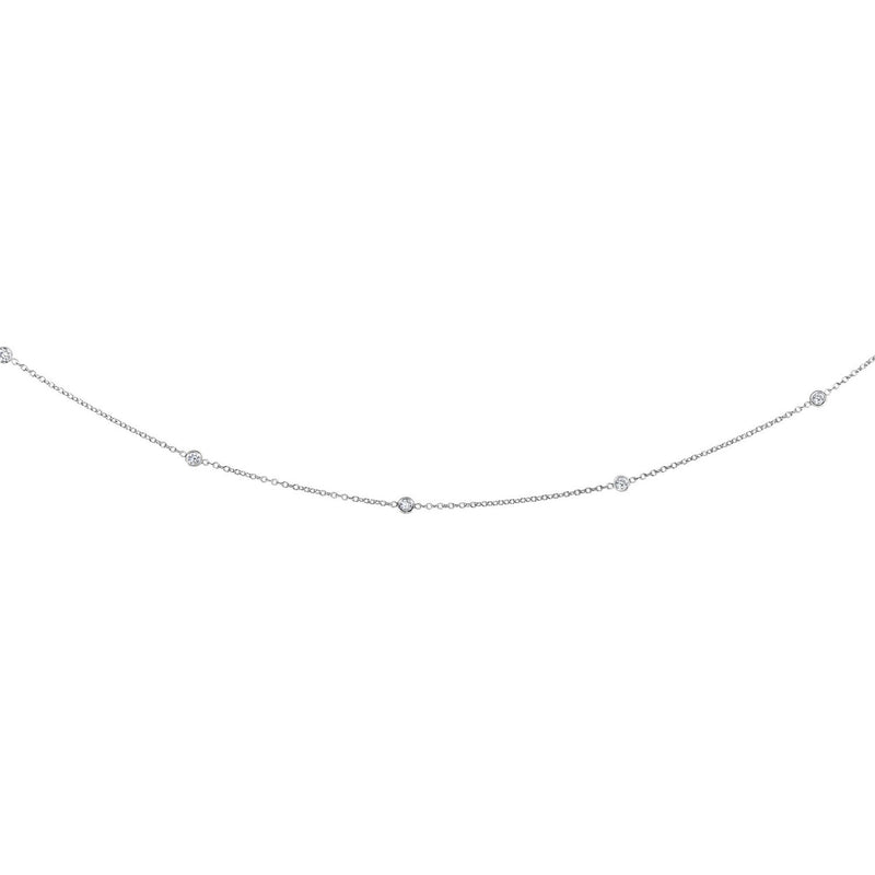 14K White Gold Diamonds by the Yard Necklace