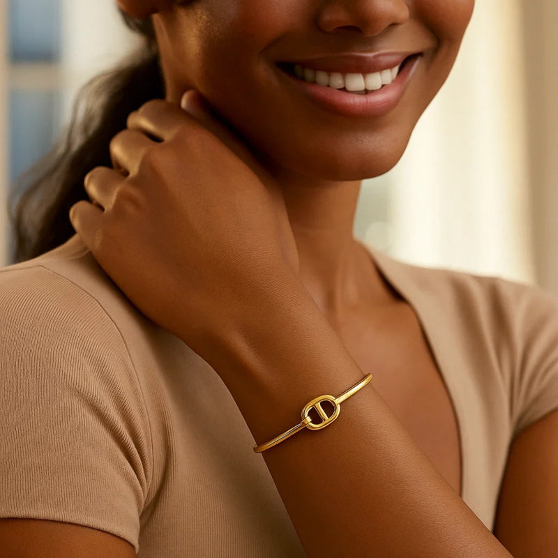 Single Mariner Link Bangle in 14K Yellow Gold (12.00 mm)