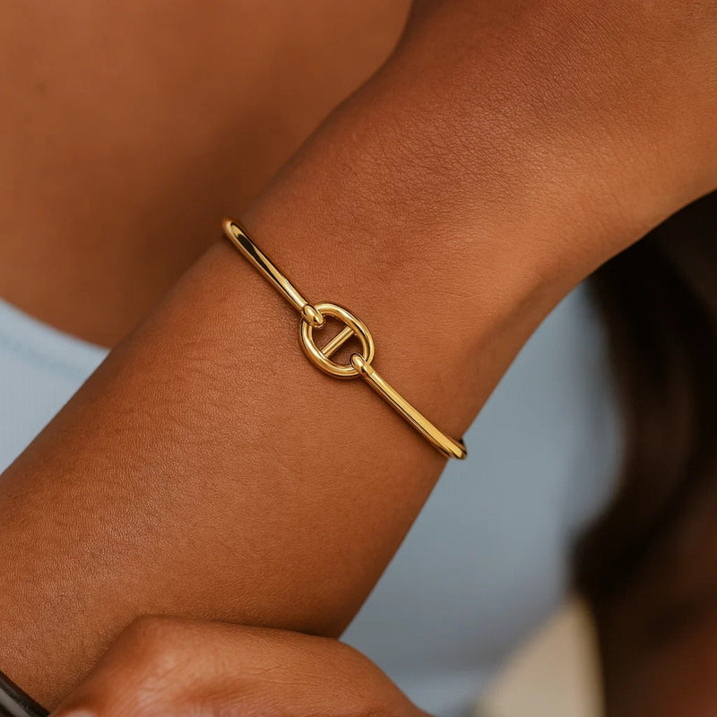 Single Mariner Link Bangle in 14K Yellow Gold (12.00 mm)