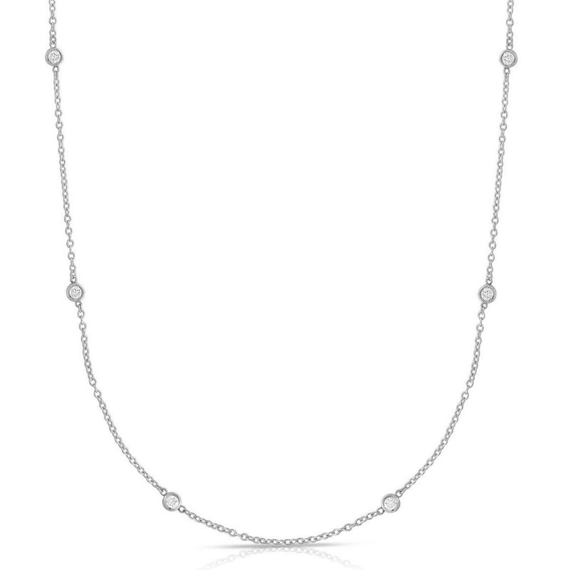14K White Gold Diamonds by the Yard Necklace