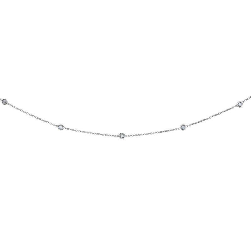 14K White Gold Diamonds by the Yard Necklace