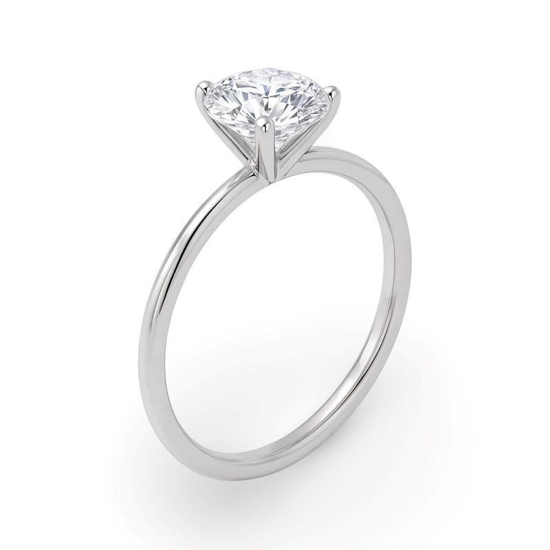 1 1/2 Carat Round Lab Grown IGI G/VS1 Diamond Solitaire Ring in Sterling Silver