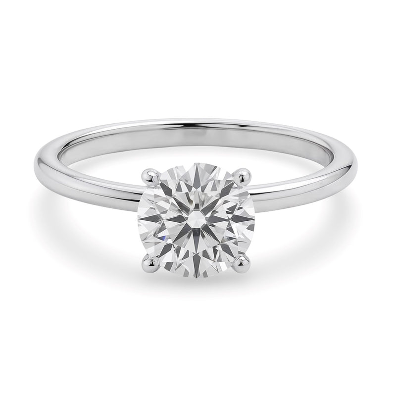 1 1/2 Carat Round Lab Grown IGI G/VS1 Diamond Solitaire Ring in Sterling Silver