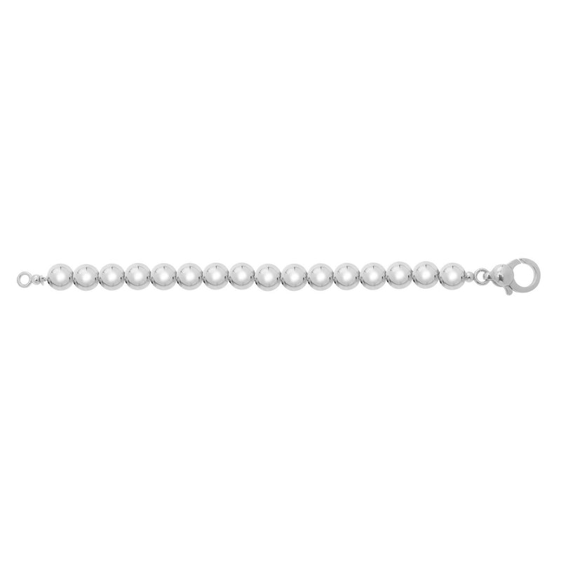 Sterling Silver Rhodium Plated Bold Bead Necklace