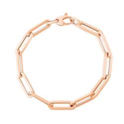 14K Rose Gold Extra Wide Paperclip Chain Bracelet (6.10 mm)