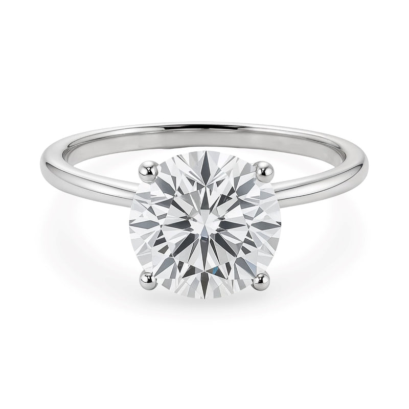 2 Carat Round Lab Grown IGI G/VS1 Diamond Solitaire Ring in Sterling Silver