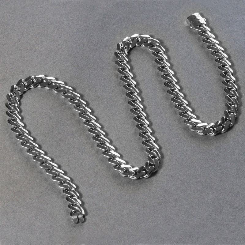 14k White Gold 22 inch Polished Curb Chain Necklace