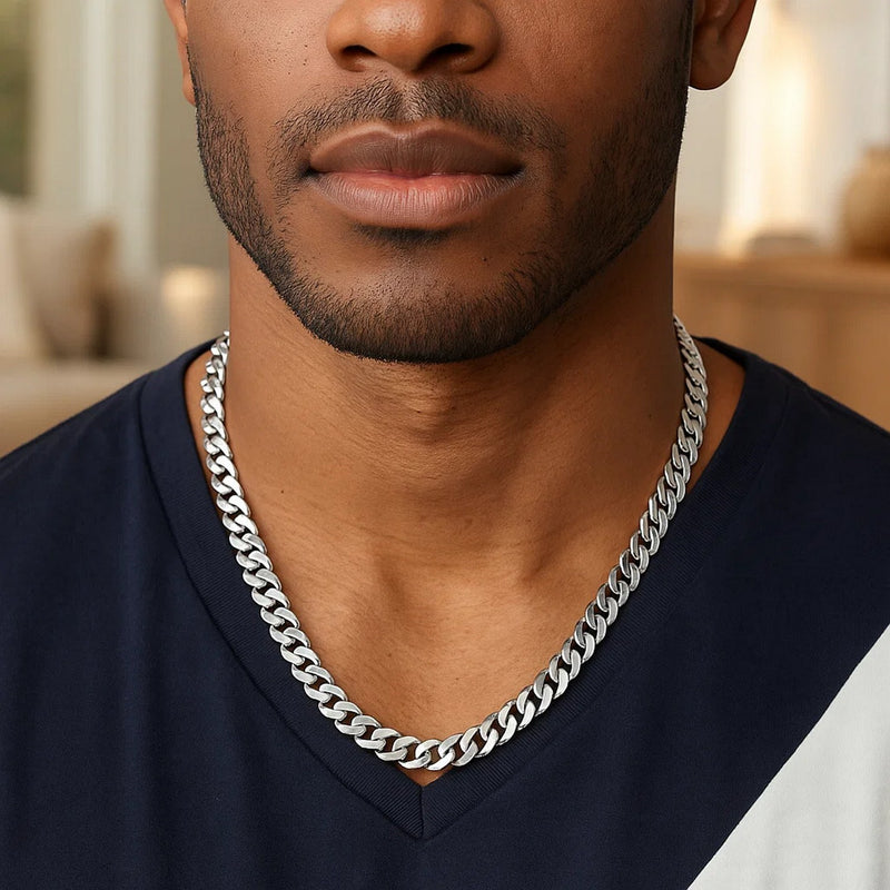 14k White Gold 22 inch Polished Curb Chain Necklace