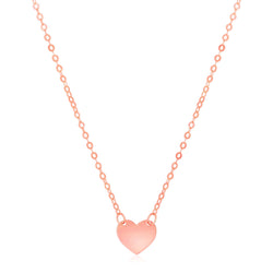 14k Rose Gold Polished Mini Heart Necklace