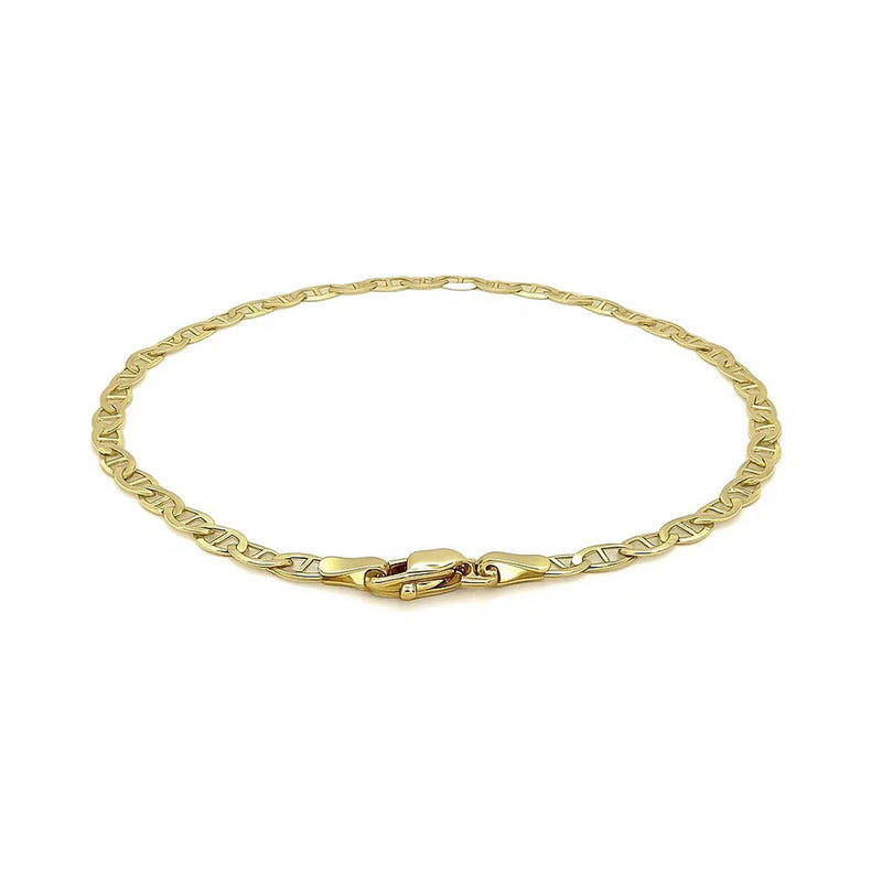 3.2mm 10k Yellow Gold Mariner Link Anklet