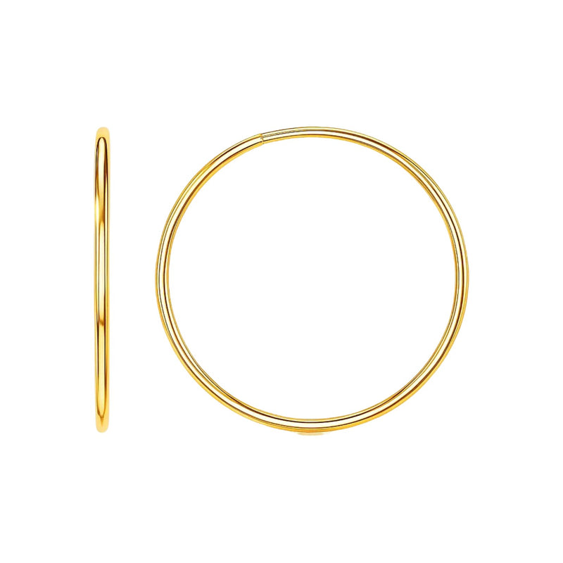 Endless Hoop Style Earrings in 14K Yellow Gold(1.2x30mm)