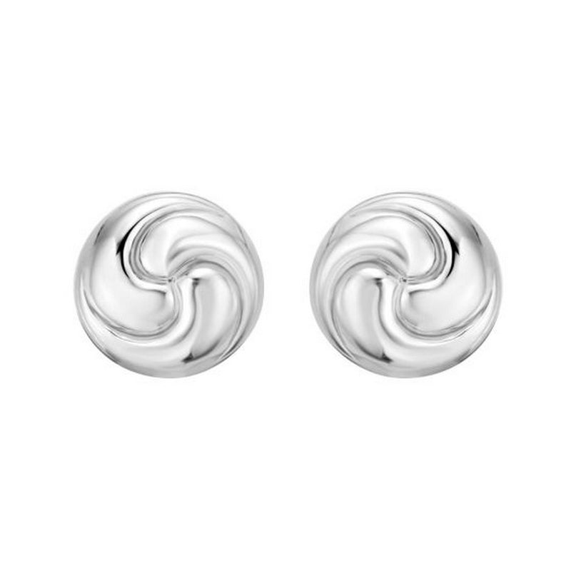 Sterling Silver Puffed Swirly Knot Stud Earrings