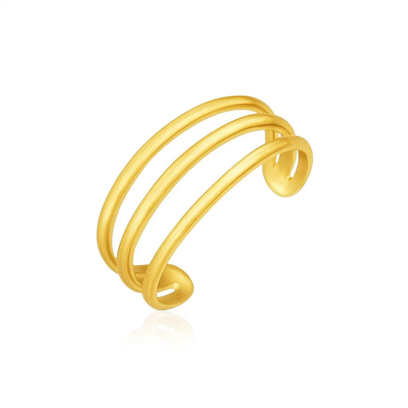 14k Yellow Gold Three Bar Toe Ring