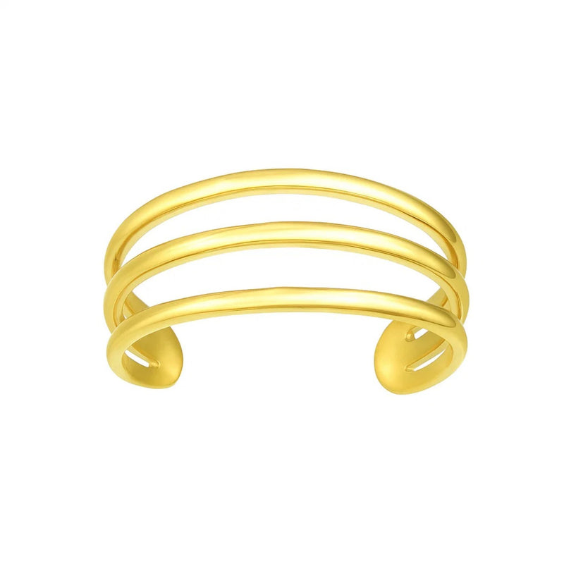 14k Yellow Gold Three Bar Toe Ring