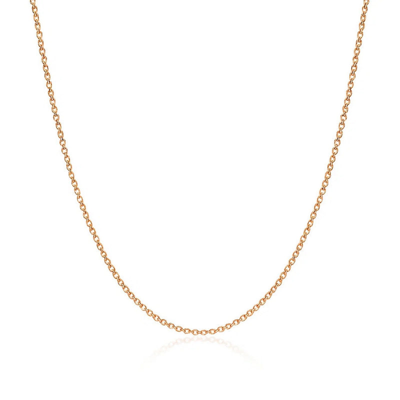 14k Rose Gold Diamond Cut Cable Link Chain (1.10 mm)