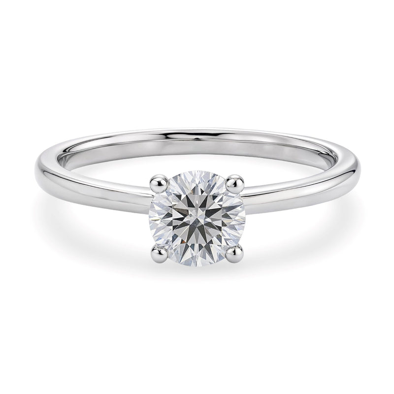 1 Carat Round Lab Grown IGI G/VS1 Diamond Solitaire Ring in Sterling Silver