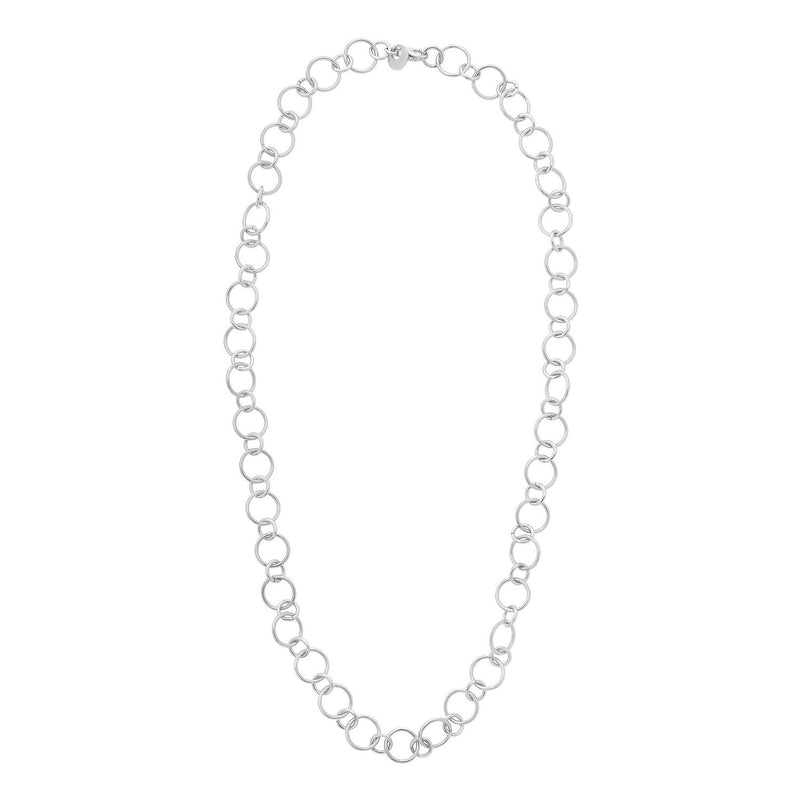 Sterling Silver Rhodium Plated Link Necklace