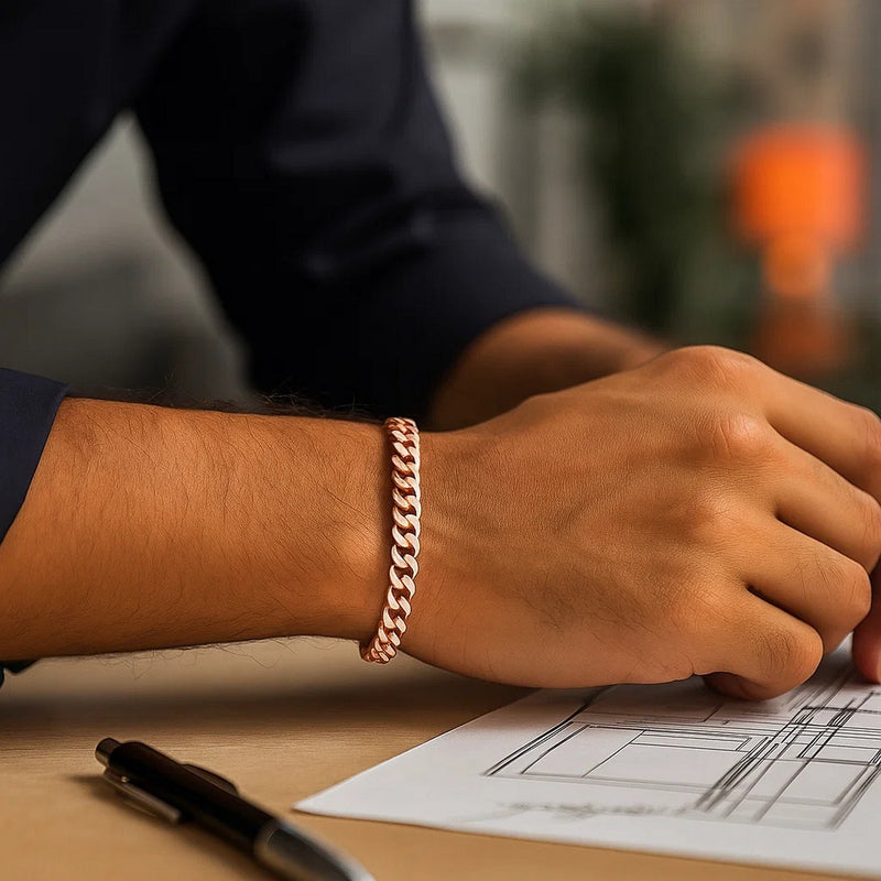 14k Rose Gold Classic Miami Cuban Solid Bracelet (6.10 mm)