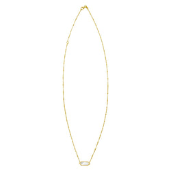 14K Yellow Gold Hexagon Mother Of Pearl Pendant Necklace