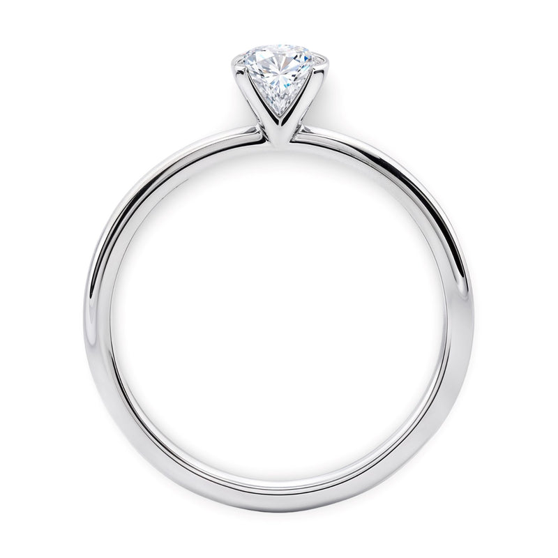 3/4 Carat Round Lab Grown IGI G/VS1 Diamond Solitaire Ring in Sterling Silver