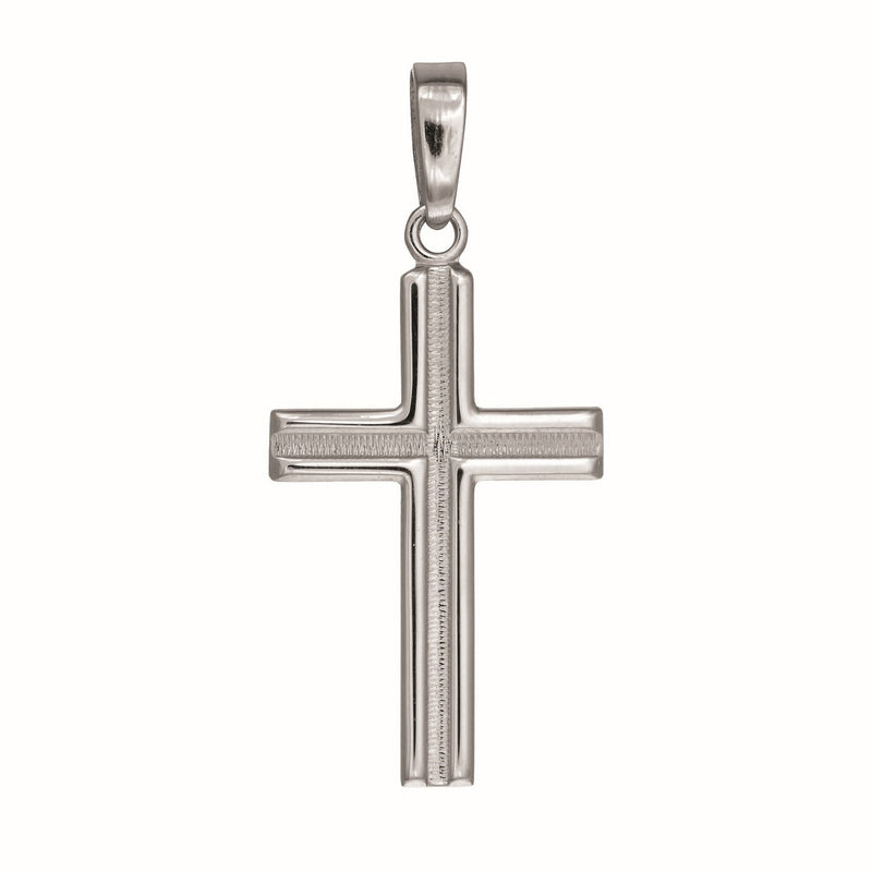 Sterling Silver Rhodium Plated Cross Pendant