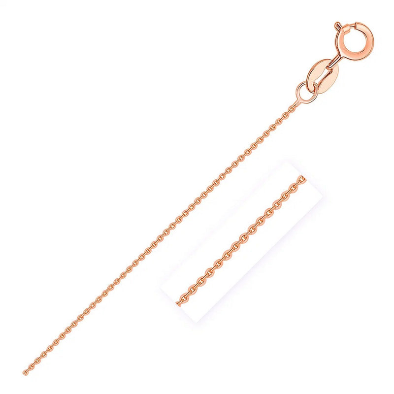 14k Rose Gold Diamond Cut Cable Link Chain (0.68 mm)