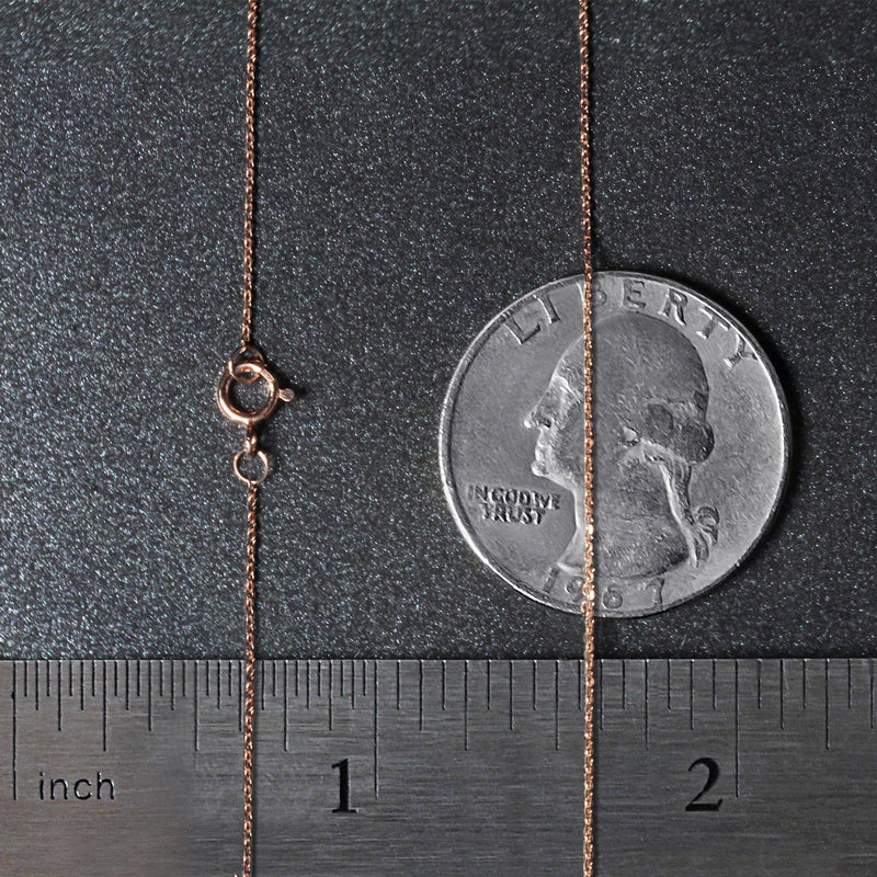 14k Rose Gold Diamond Cut Cable Link Chain (0.68 mm)