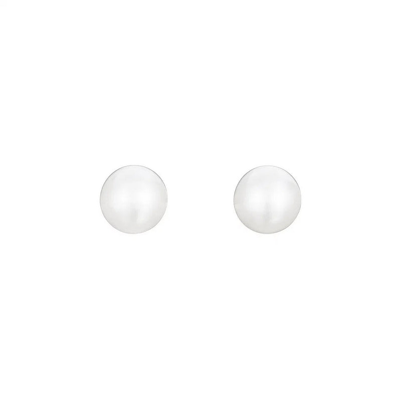 White Freshwater Cultured Pearl Stud Earrings in 14K White Gold (7.00 mm)