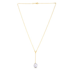 14k Yellow Gold Tesoro Pearl Lariat Necklace